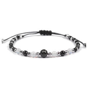 Bransoletka celebrytka czarny TURMALIN OPAL HEMATYT ochrona i przyjaźń